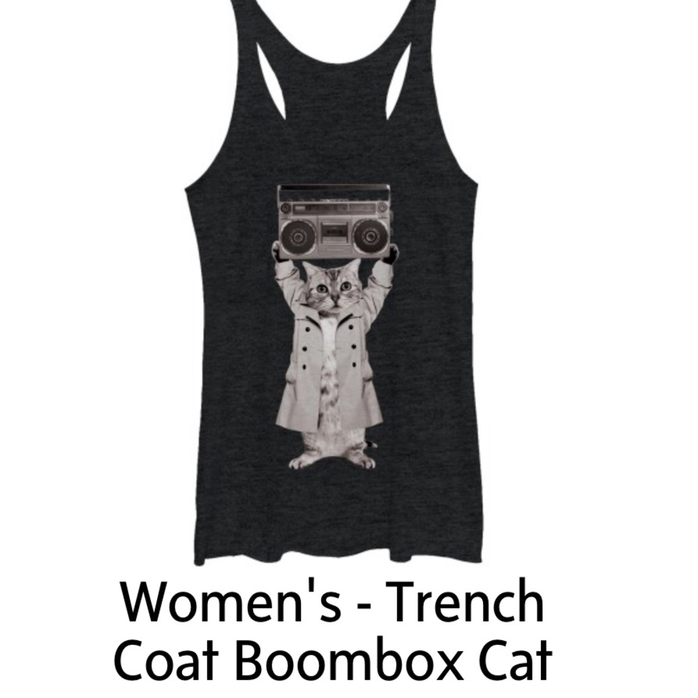 *Sold*Gently Worn Kitty Holding Boom box. Size M